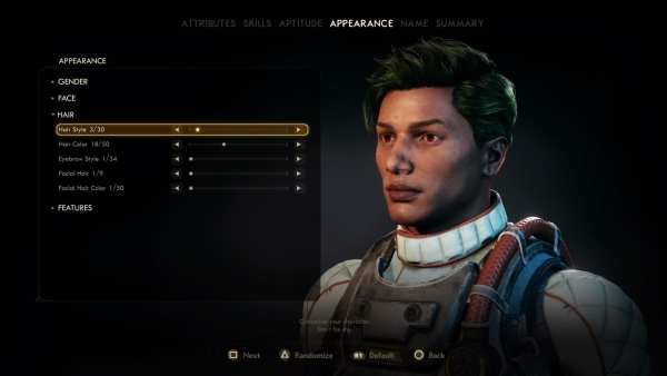 The Outer Worlds hairstyles