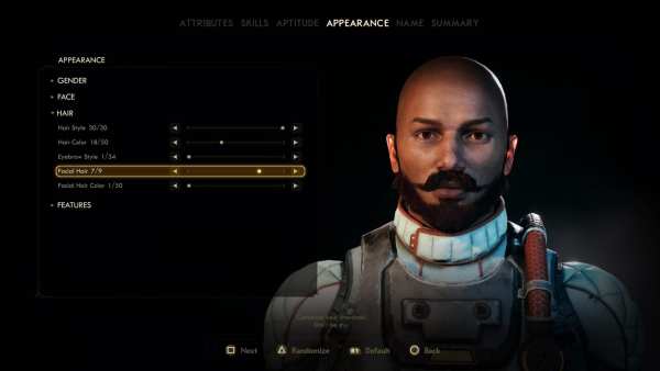 The Outer Worlds hairstyles, The Outer Worlds facial hair