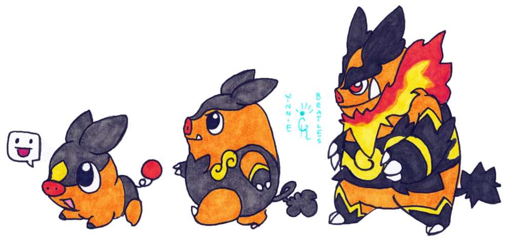 16. Tepig, Pignite & Emboar