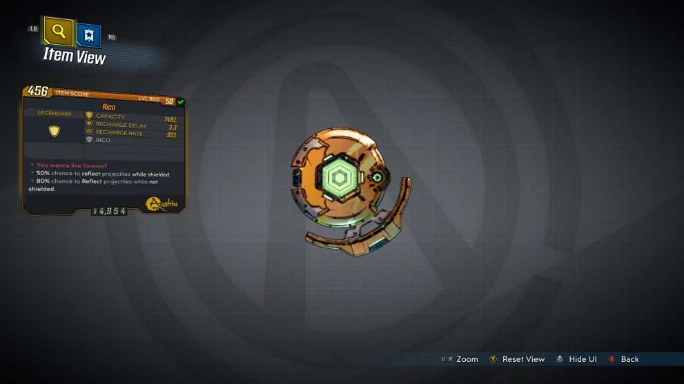 Borderlands 3 Moxxi's Heist Rico Shield