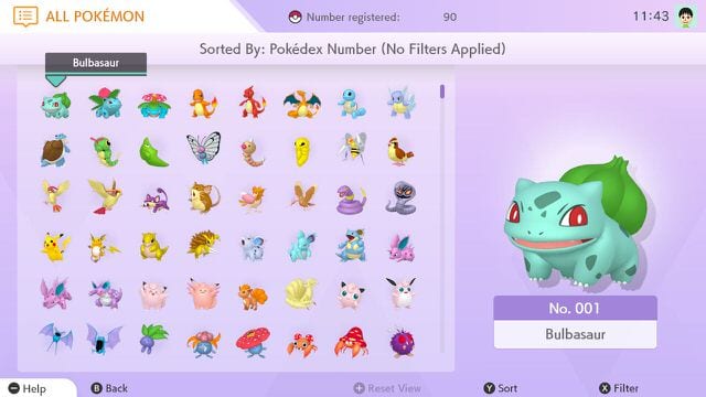 pokemon home, bulbasaur, pokedex