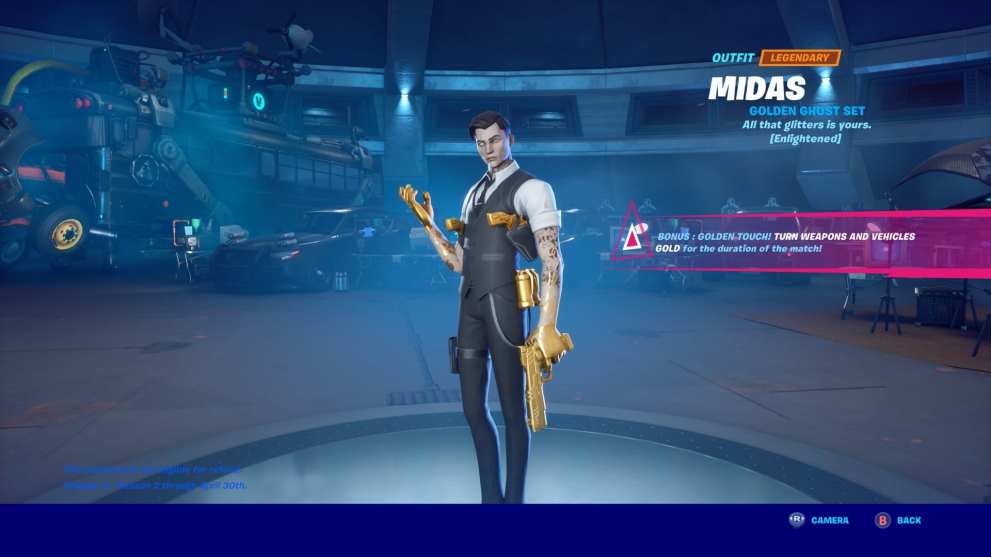 Fortnite Midas, Fortnite Tier 100 skin