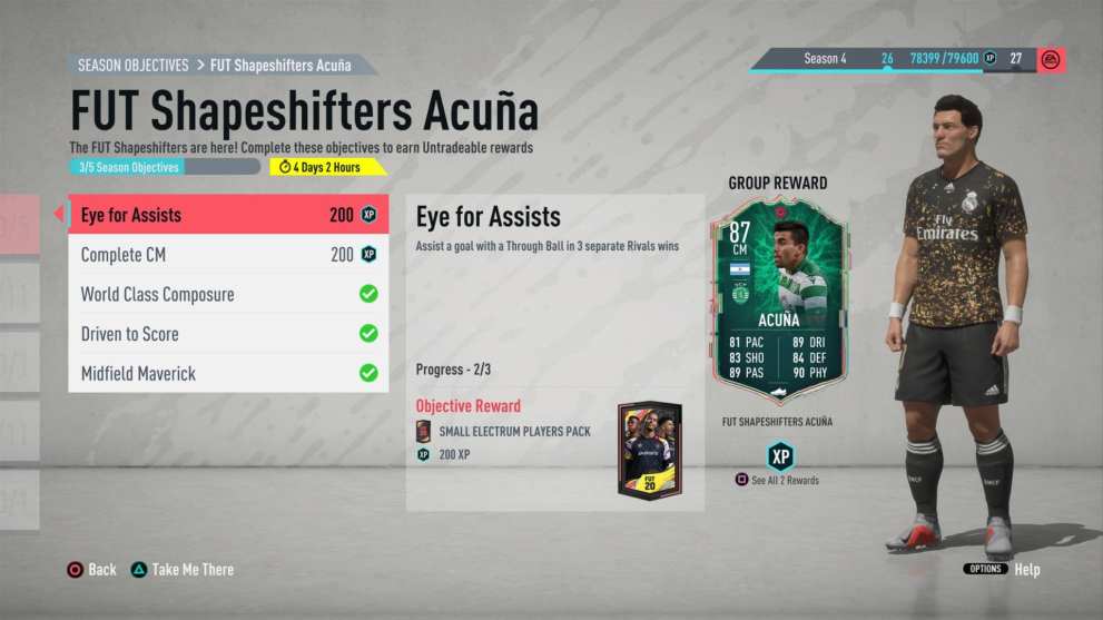 FIFA 20, shapeshifters acuna objectives