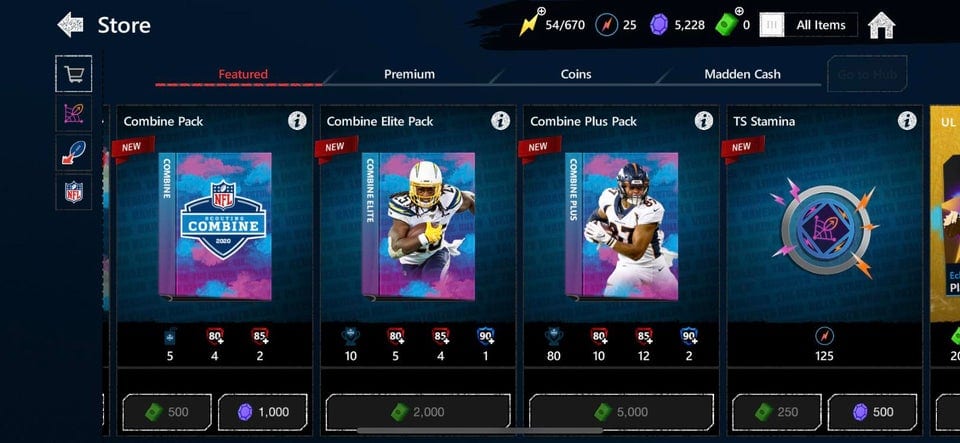 Madden Mobile TS Stamina