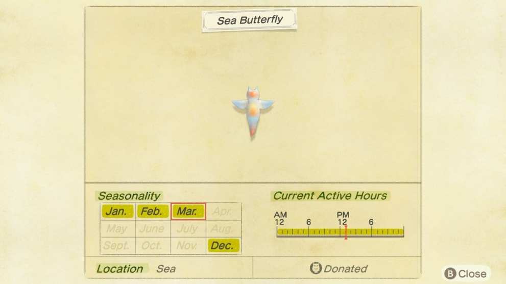 getting sea butterfly animal crossing new horizons