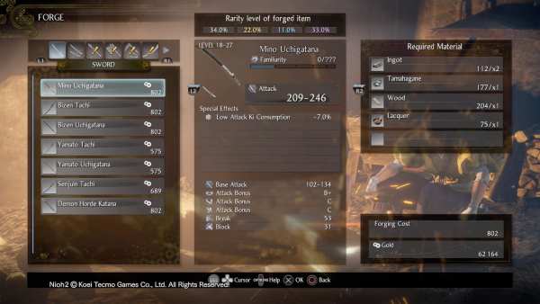 Nioh 2 How to Forge Materials