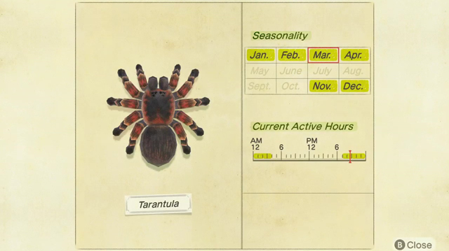 tarantulas in animal crossing new horizons