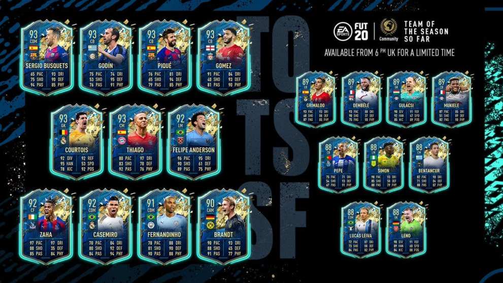 team of the season so far players, fifa 20