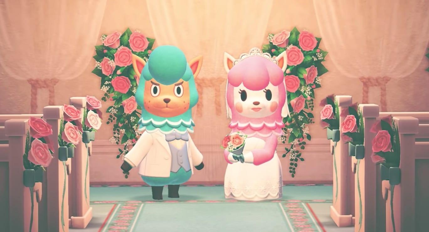 animal crossing update, spring, wedding