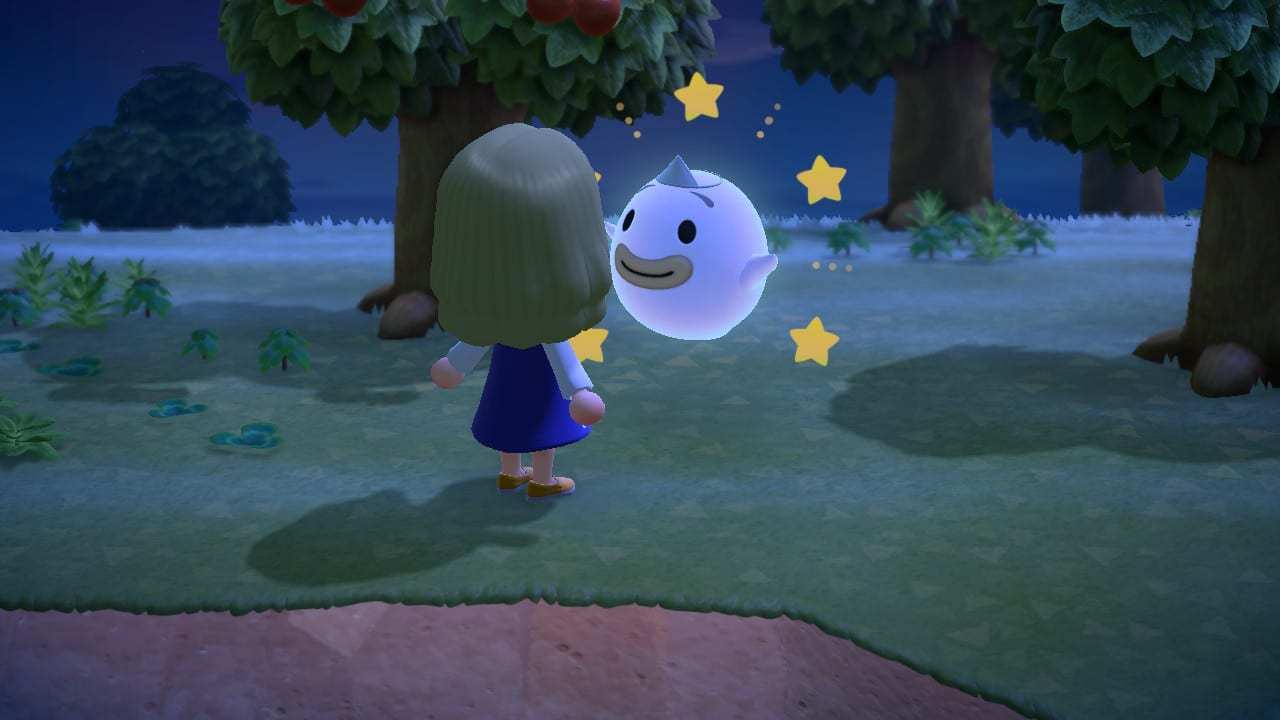 wisp the ghost, night, animal crossing