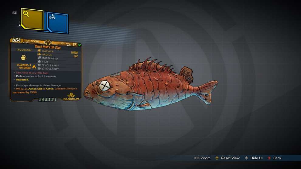 Borderlands 3 Fish Slap Legendary Grenade Mod