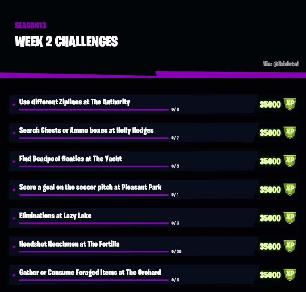 fortnite week 2 challenges