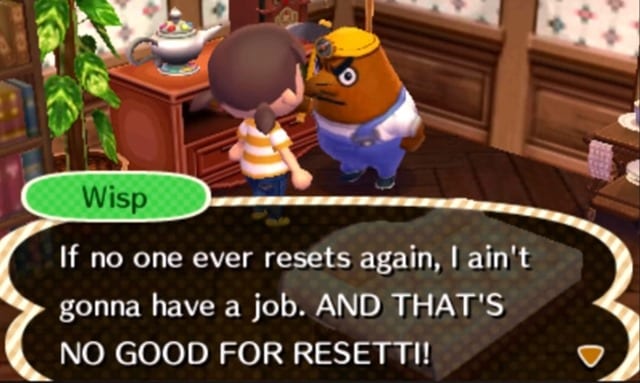 resetti, animal crossing