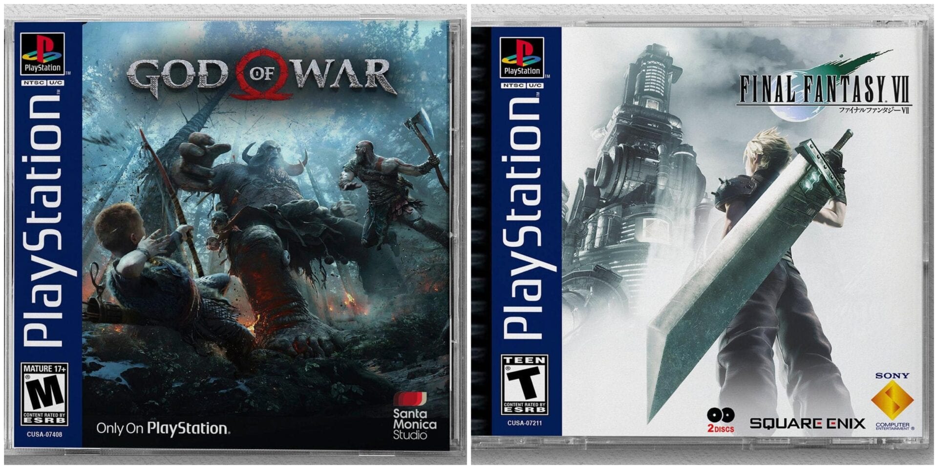 ps1 game cases ,ps4, god of war, final fantasy