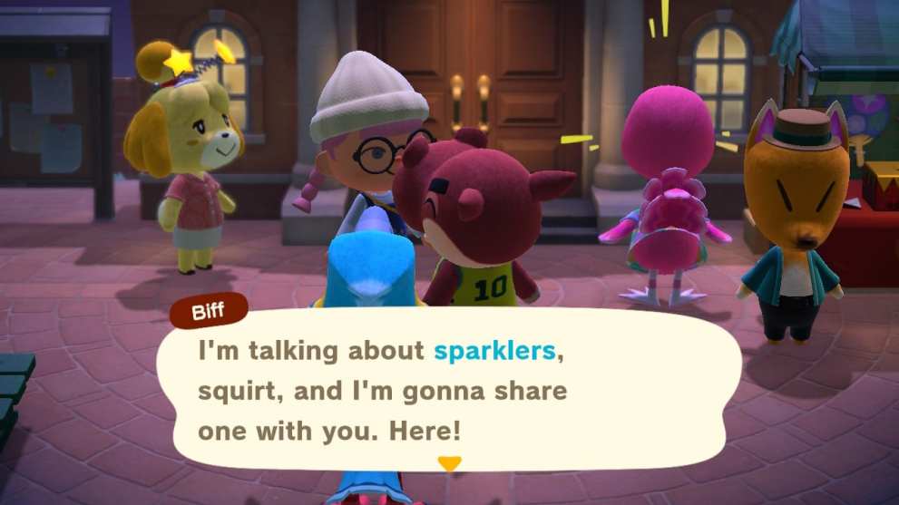 Fireworks sparklers animal crossing new horizons