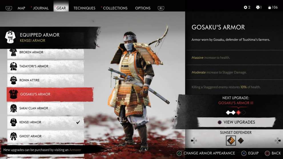 gosaku armor keys, ghost of tsushima