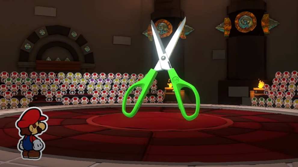 Paper Mario Origami King Scissors Boss Battle