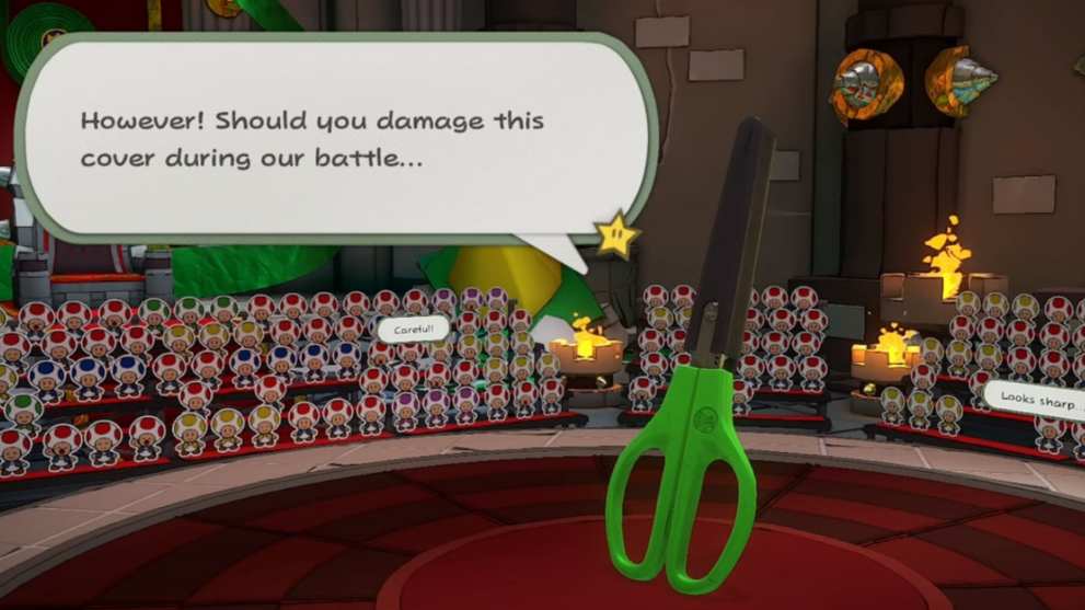 Paper Mario Origami King Scissors Boss Battle