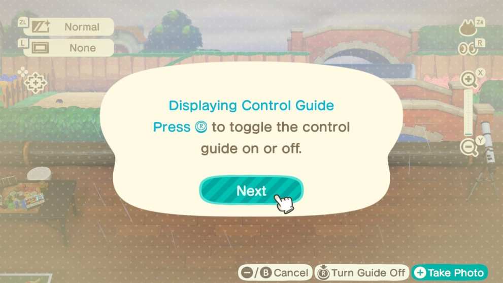 camera ui, animal crossing