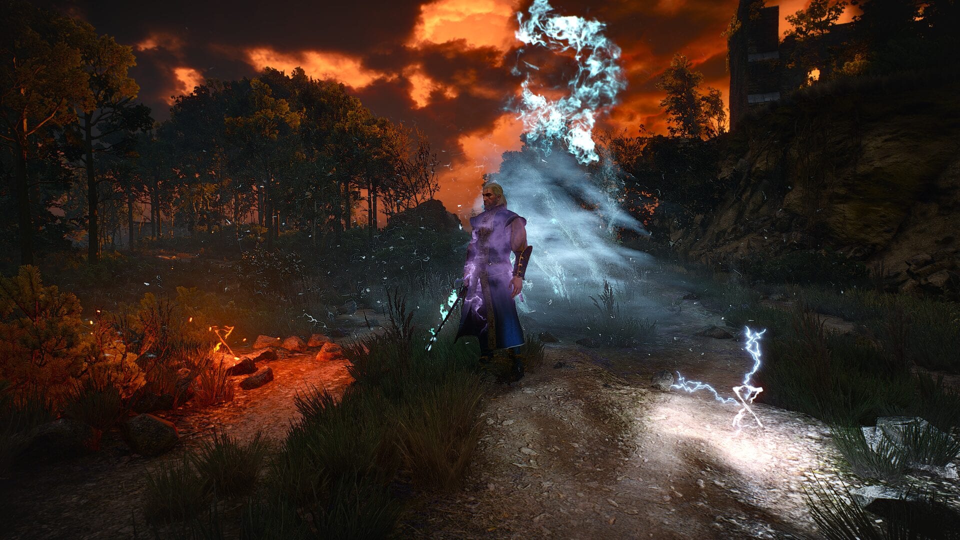 witcher 3 mods, magic spells