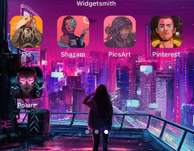 ios home screens video game cyberpunk