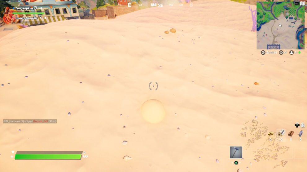 Fortnite, bury in sand