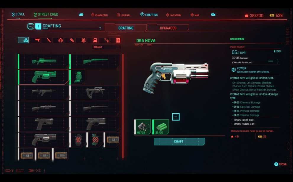 cyberpunk 2077 craft