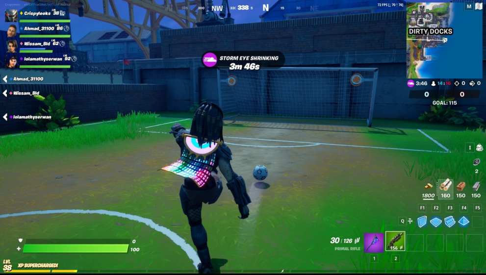 score a goal soccer ball fortnite