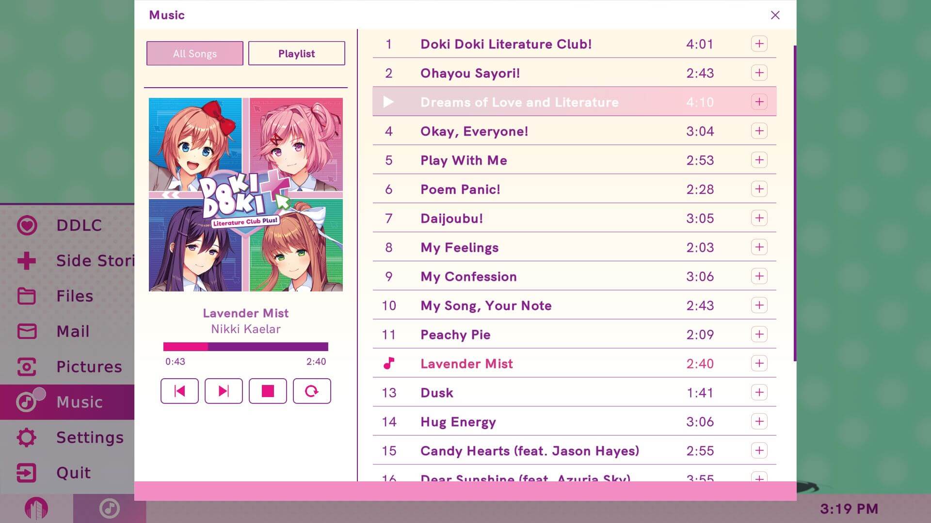 exit desktop DDLC Plus