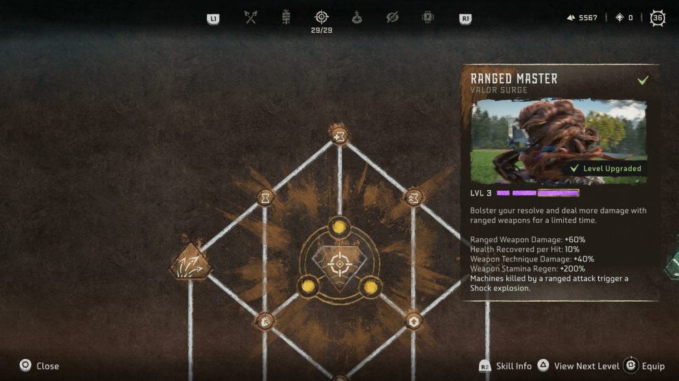 The Ranged Master Valor Surge in the Hunter Skill Tree