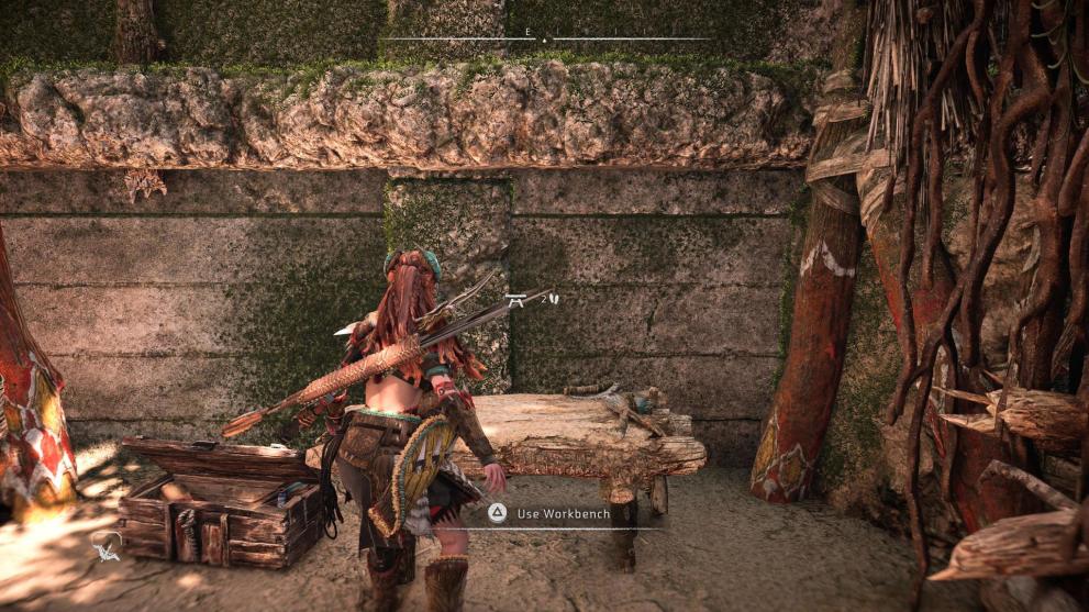 a workbench to craft pouch upgrades in Horizon Forbidden West