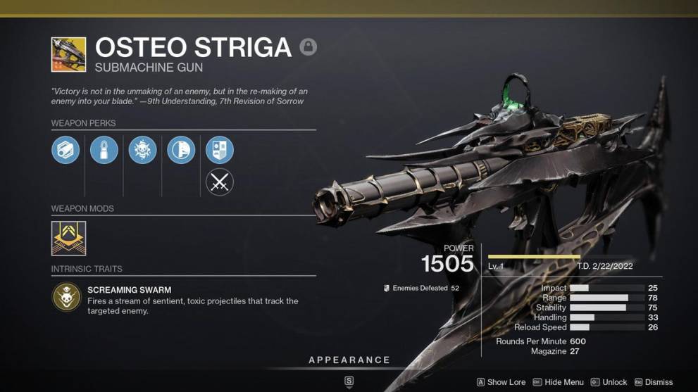 Destiny 2 Osteo Striga