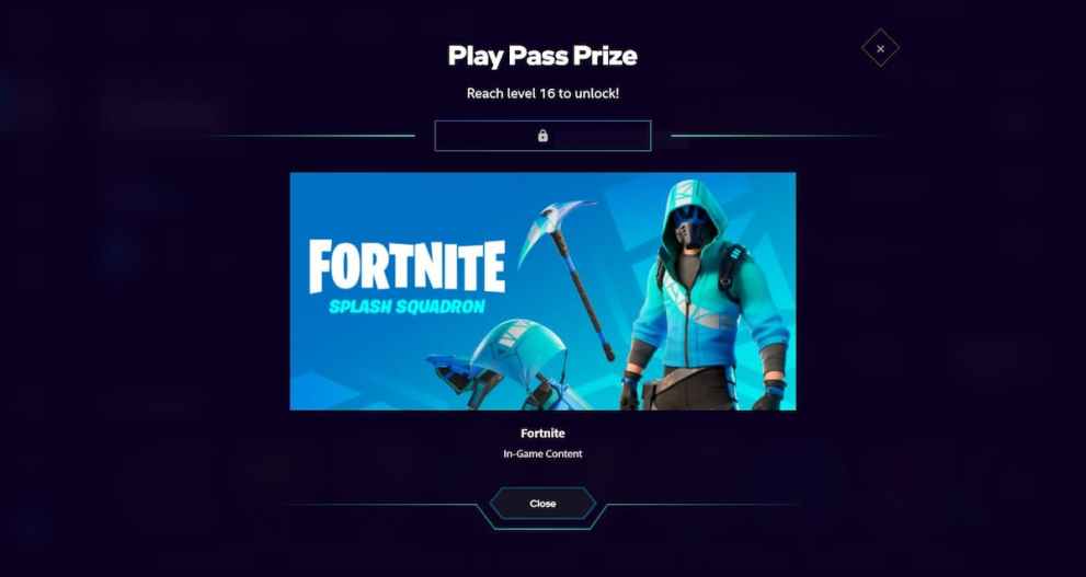 Play Pass Level 16 Fortnite Splash Squadron Bundle Reward