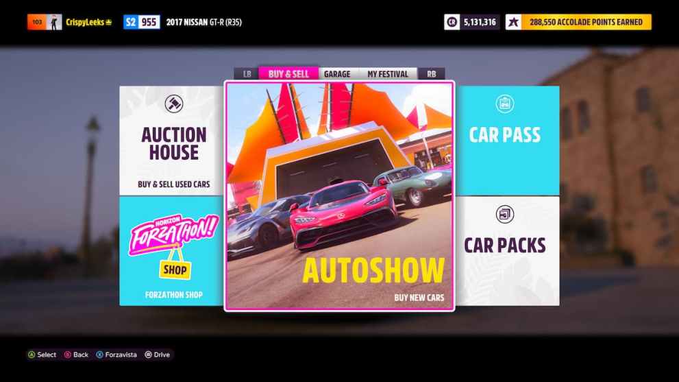 how to buy cars in forza horizon 5