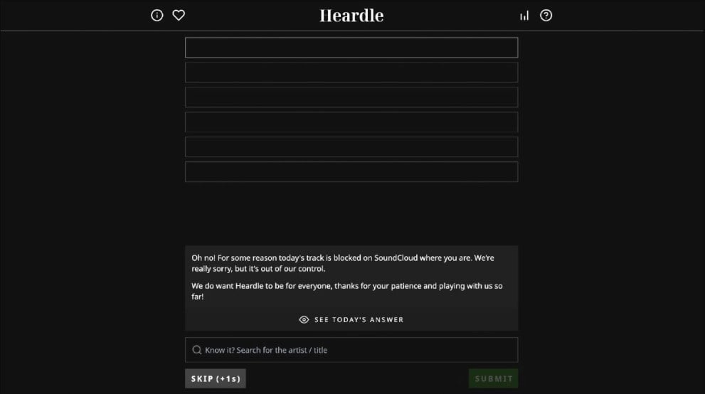 heardle track blocked error message