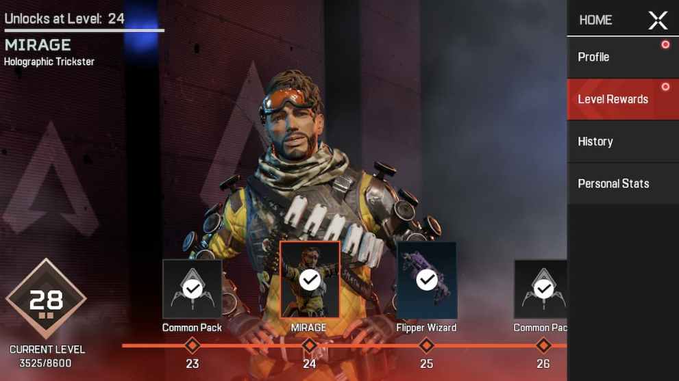 Apex Legends Mobile Player Level Rewards