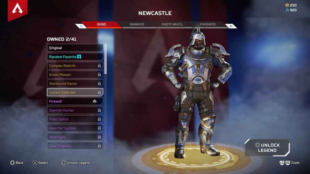 Valiant Defender Legendary Newcastle Skin