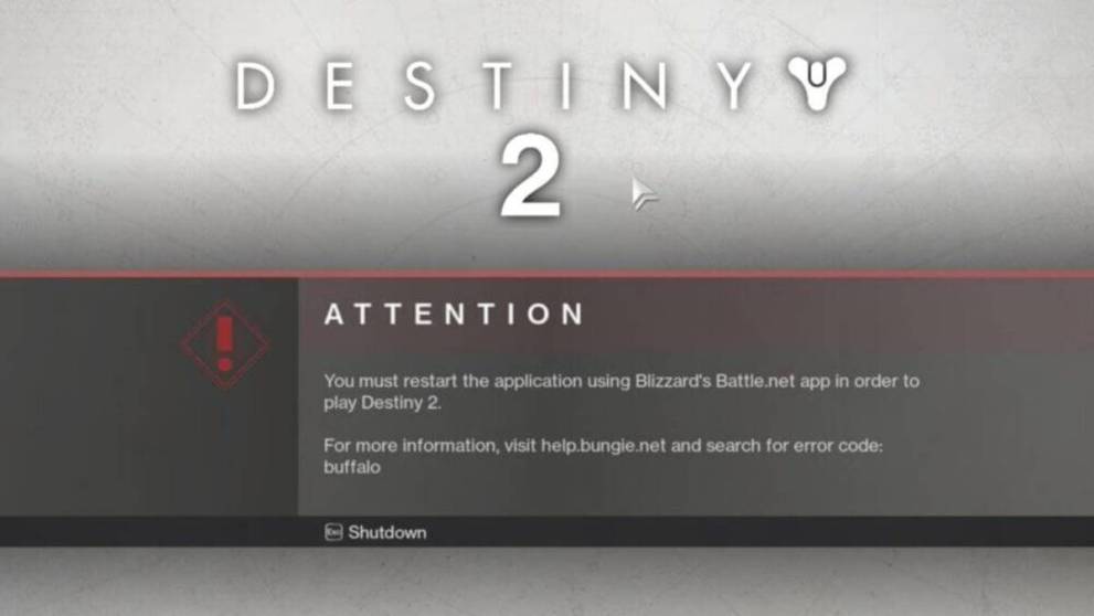 Destiny 2 Error Code Buffalo