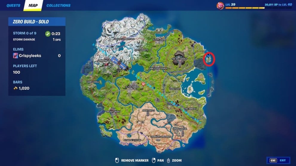 fortnite cuddle cruisers map location