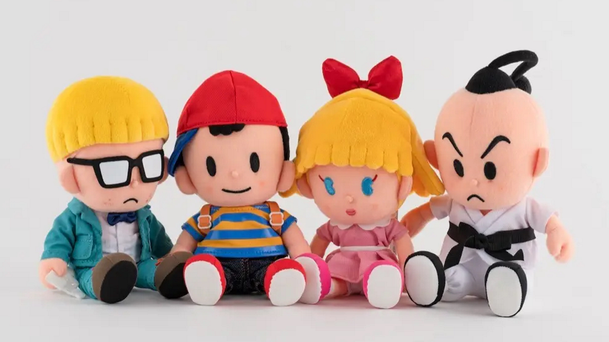 earthbound kids plush toys of jeff ness paula and poo