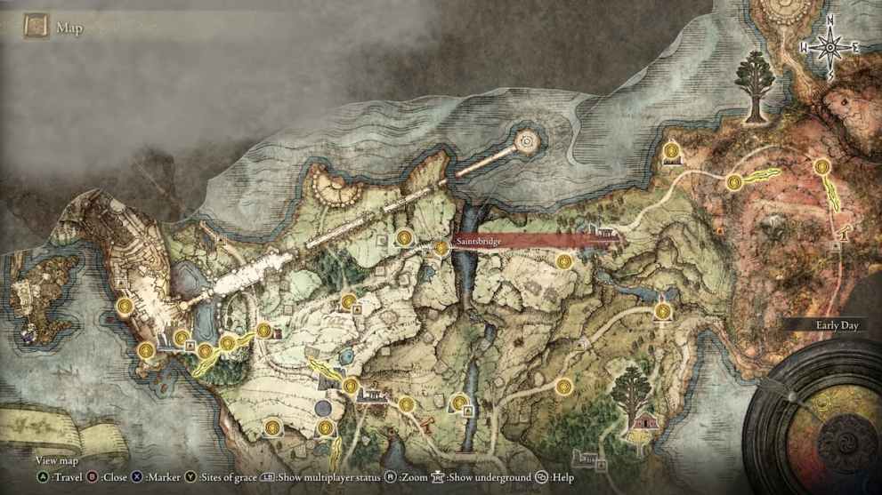 saintsbridge location on elden ring map