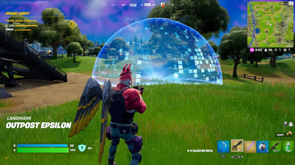 the shield bubble in use in fortnite