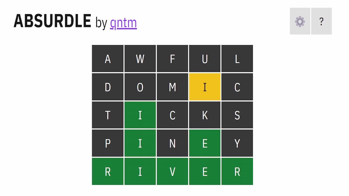 Absurdle gameplay
