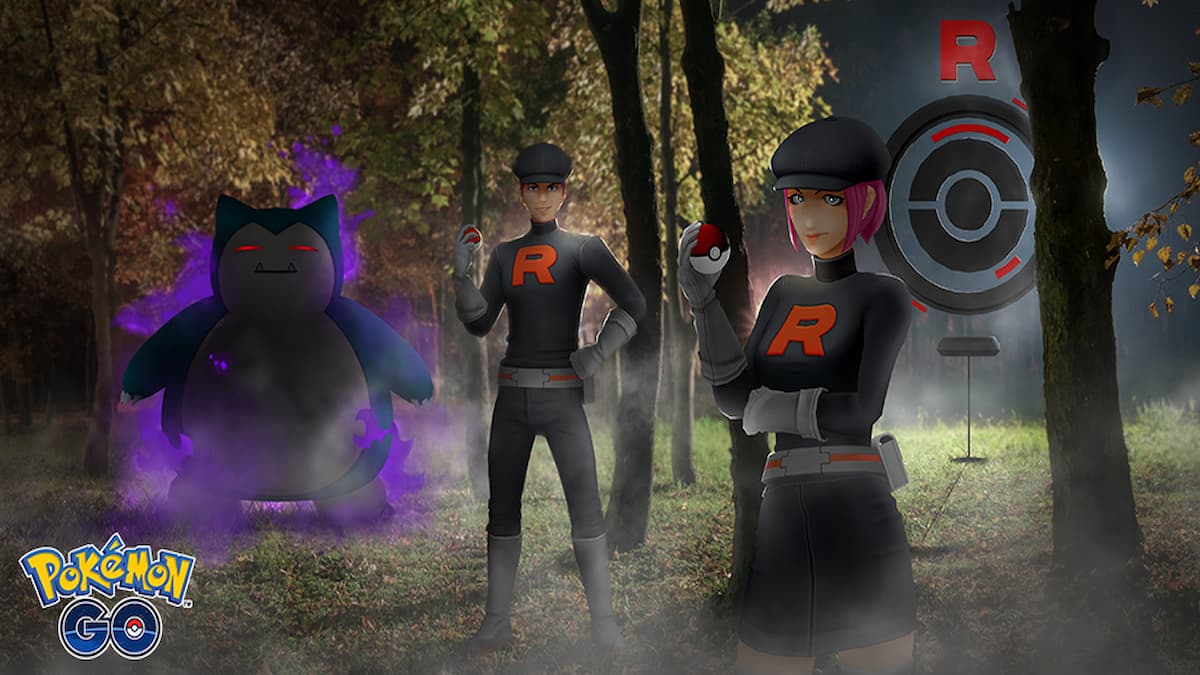 shadow snorlax next to two team go rocket grunts