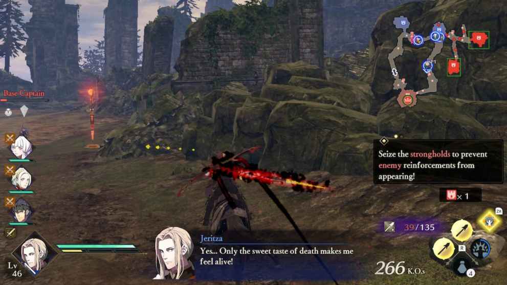 combat screen in fire emblem warriors: three hopes