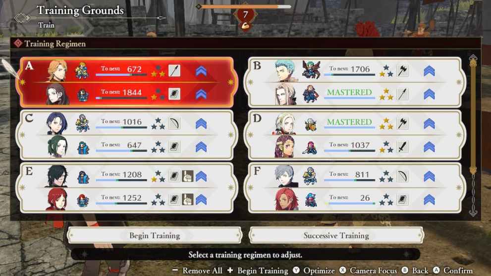 training in fire emblem warriors: three hopes