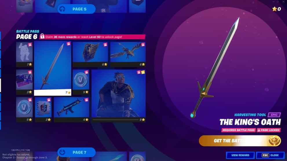 Fortnite Chapter 3 Season 3 Battle Pass Page 6 Rewards