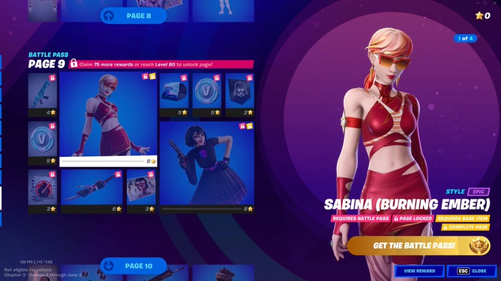 fortnite chapter 3 season 3 battle pass page 9 rewards