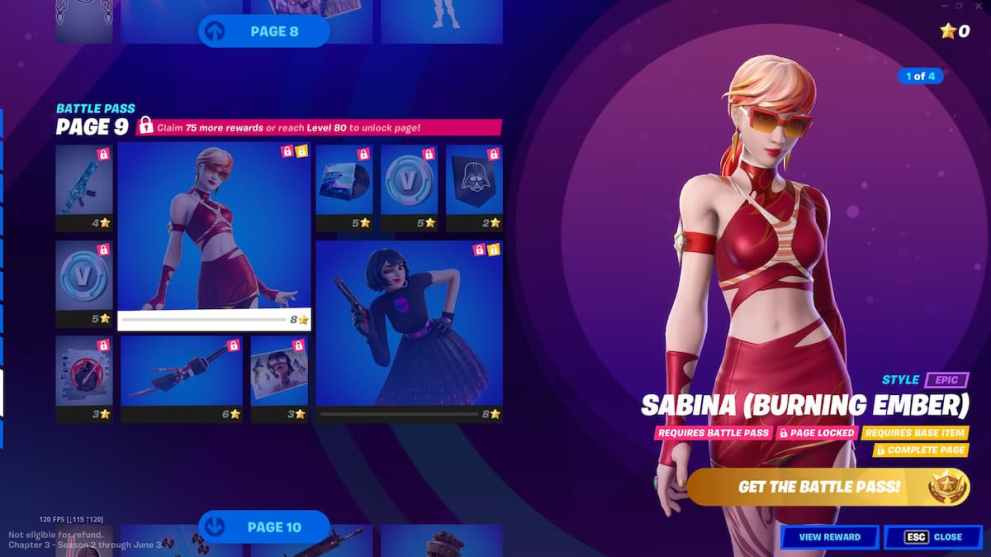 Fortnite Chapter 3 Season 3 Battle Pass Page 9 Rewards