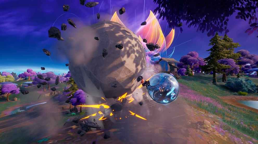 Dislodging Runaway Boulder in Fortnite